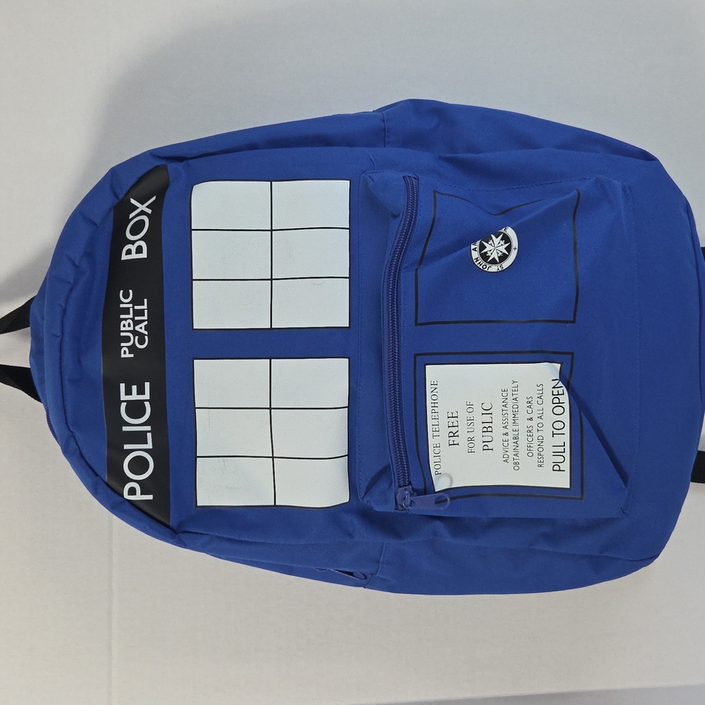 Doctor Who Blue Police Box Backpack